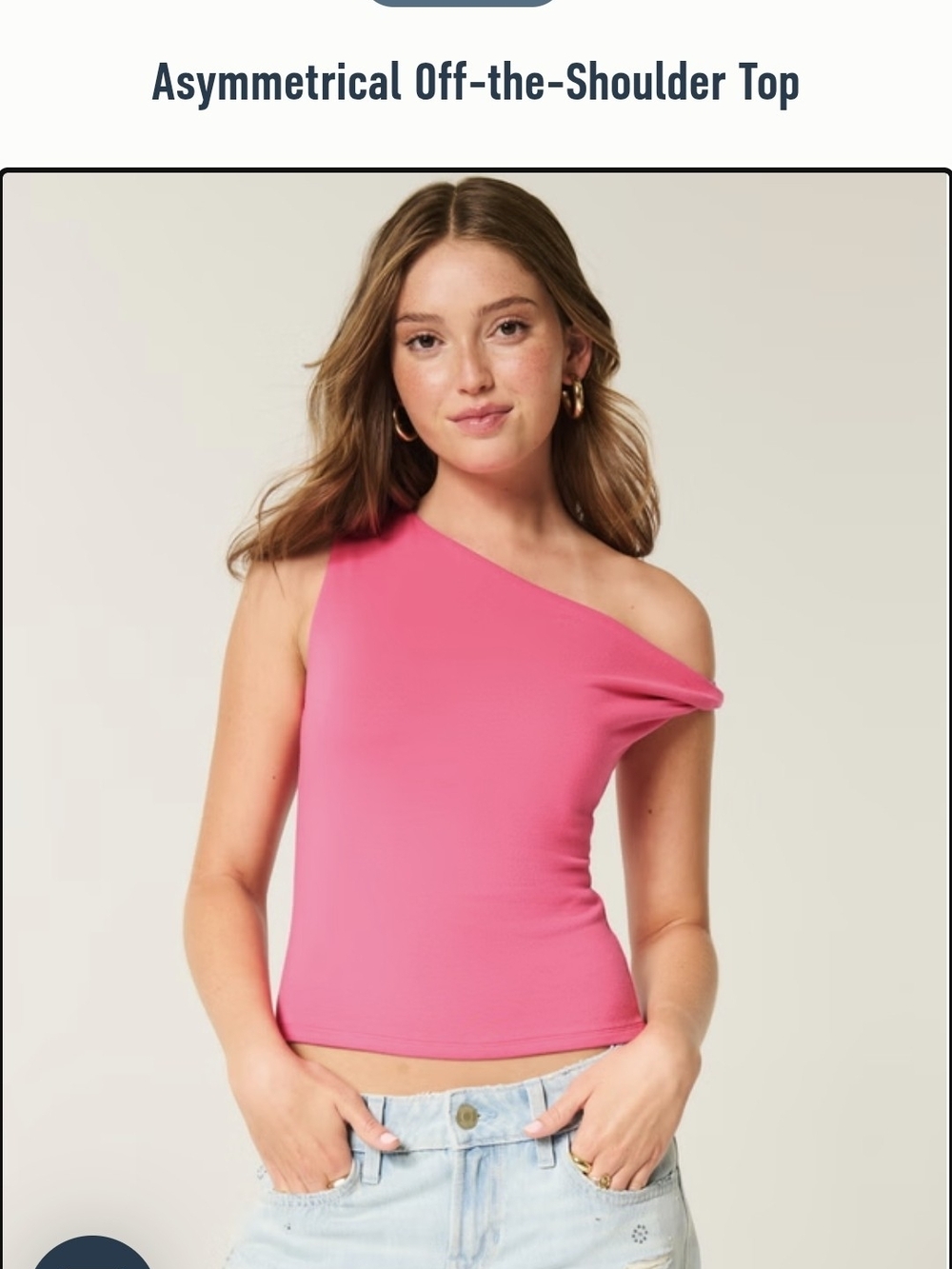 Hollister Asymmetrical Off-the-Shoulder Pink Top